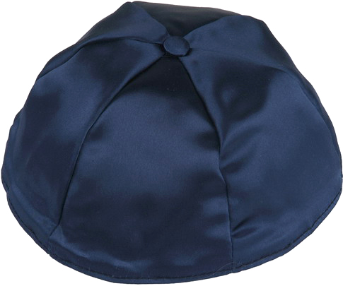 Navy Satin Kippah